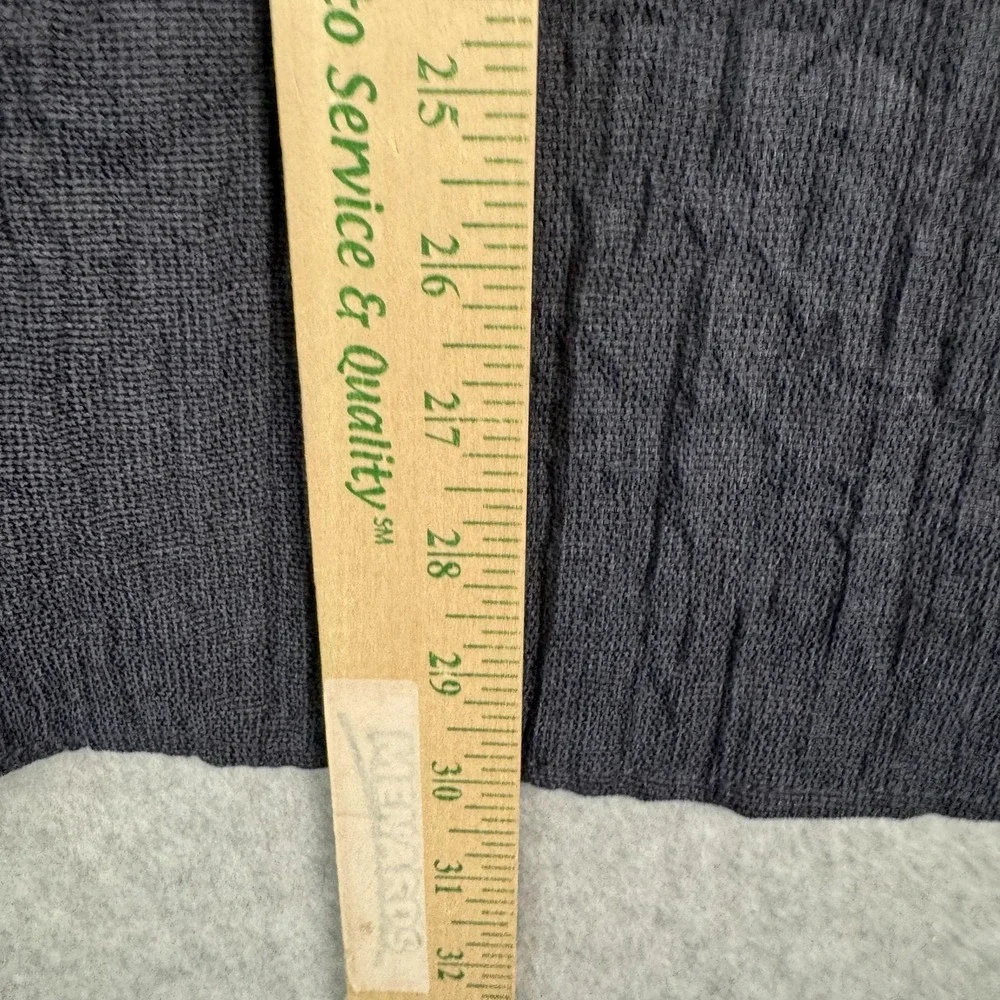 Vex Collection Cardigan Womens 42 / Large Navy‎ Crinkle Buckle 3/4 Sleeve Open